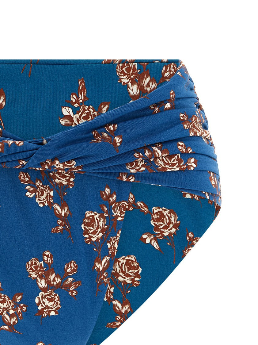 Magda Butrym High-Waisted Floral Print Bikini Briefs With Curled Design