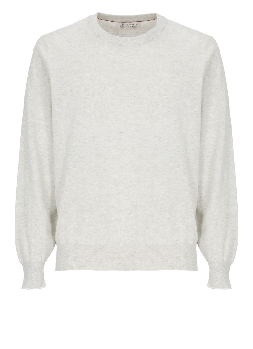 Brunello Cucinelli Light Grey Cotton Sweater