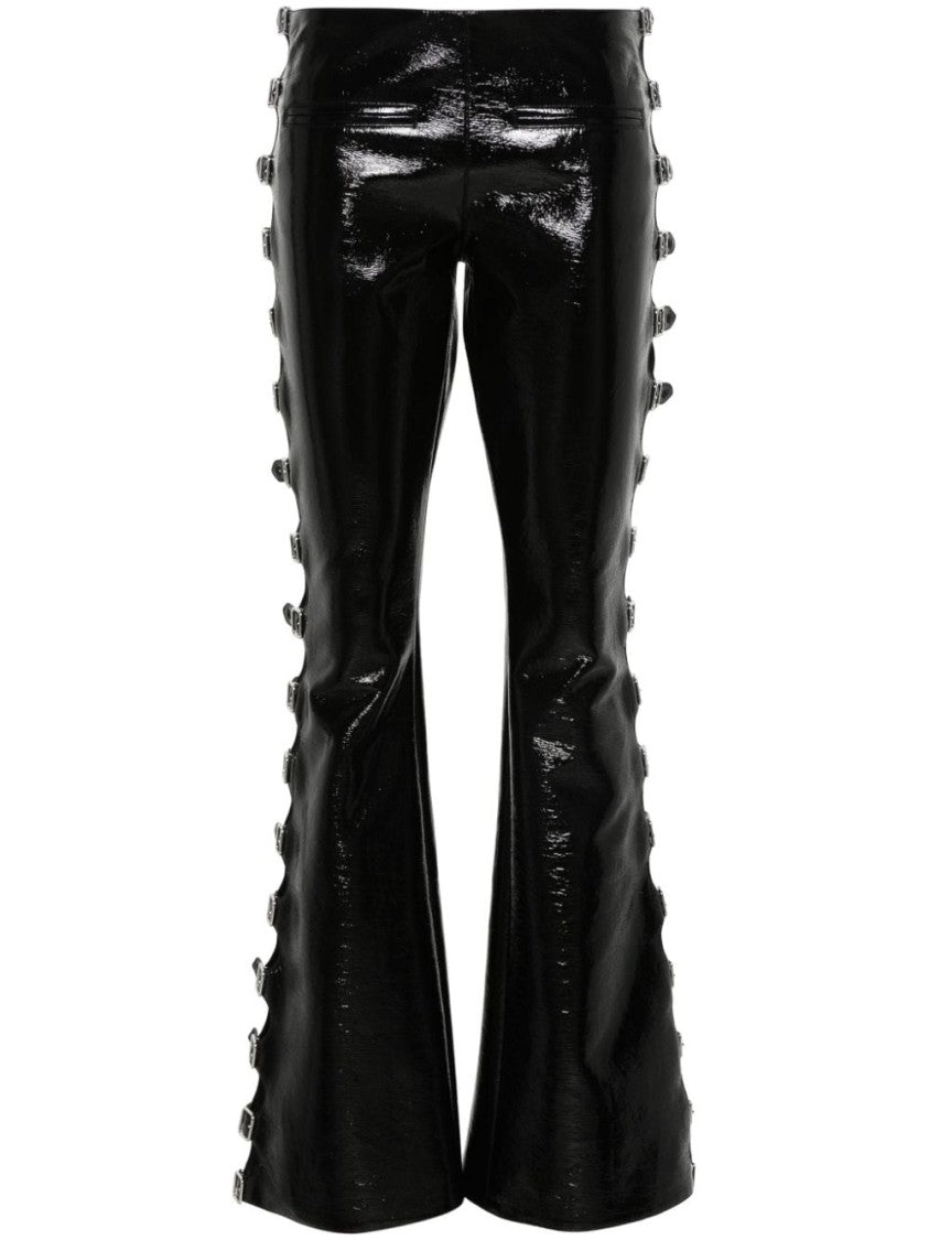 Courrèges Black Cotton Blend Flared Trousers