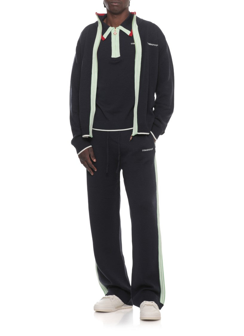 Casablanca Blue Merino Embroidered Wool Jacket
