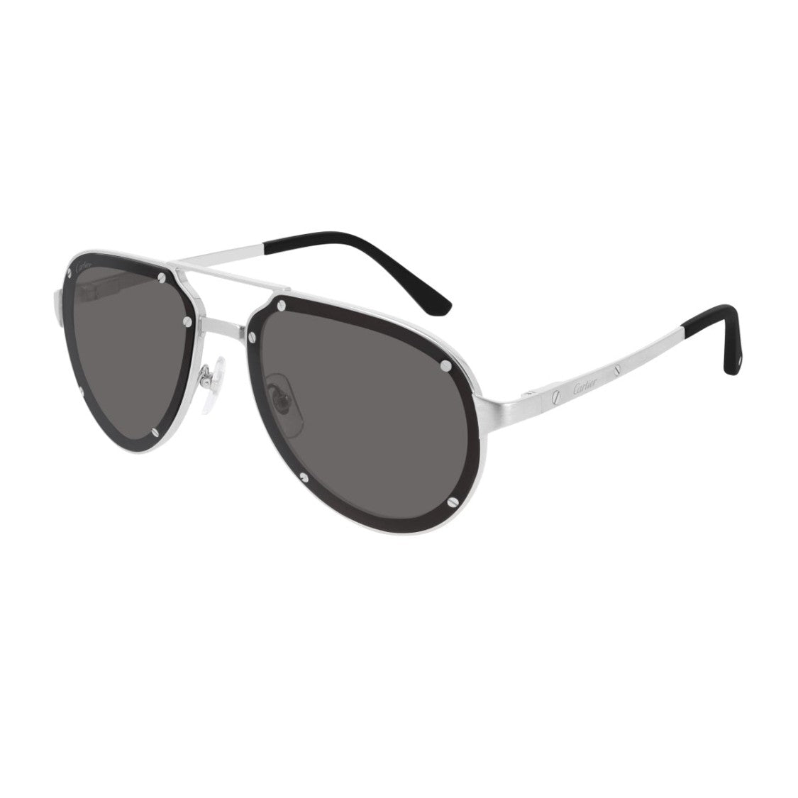 Cartier Silver Santos De Cartier Titanium Sunglasses
