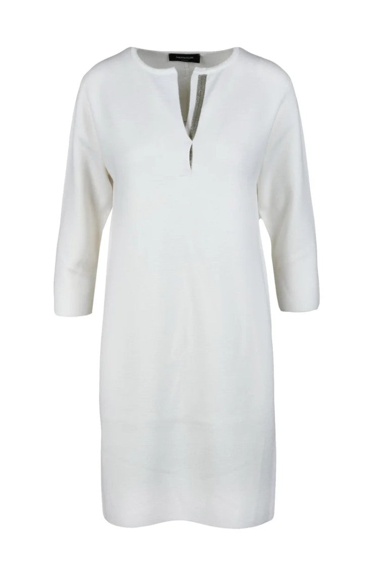 Fabiana Filippi Knit Dress Virgin Wool - White