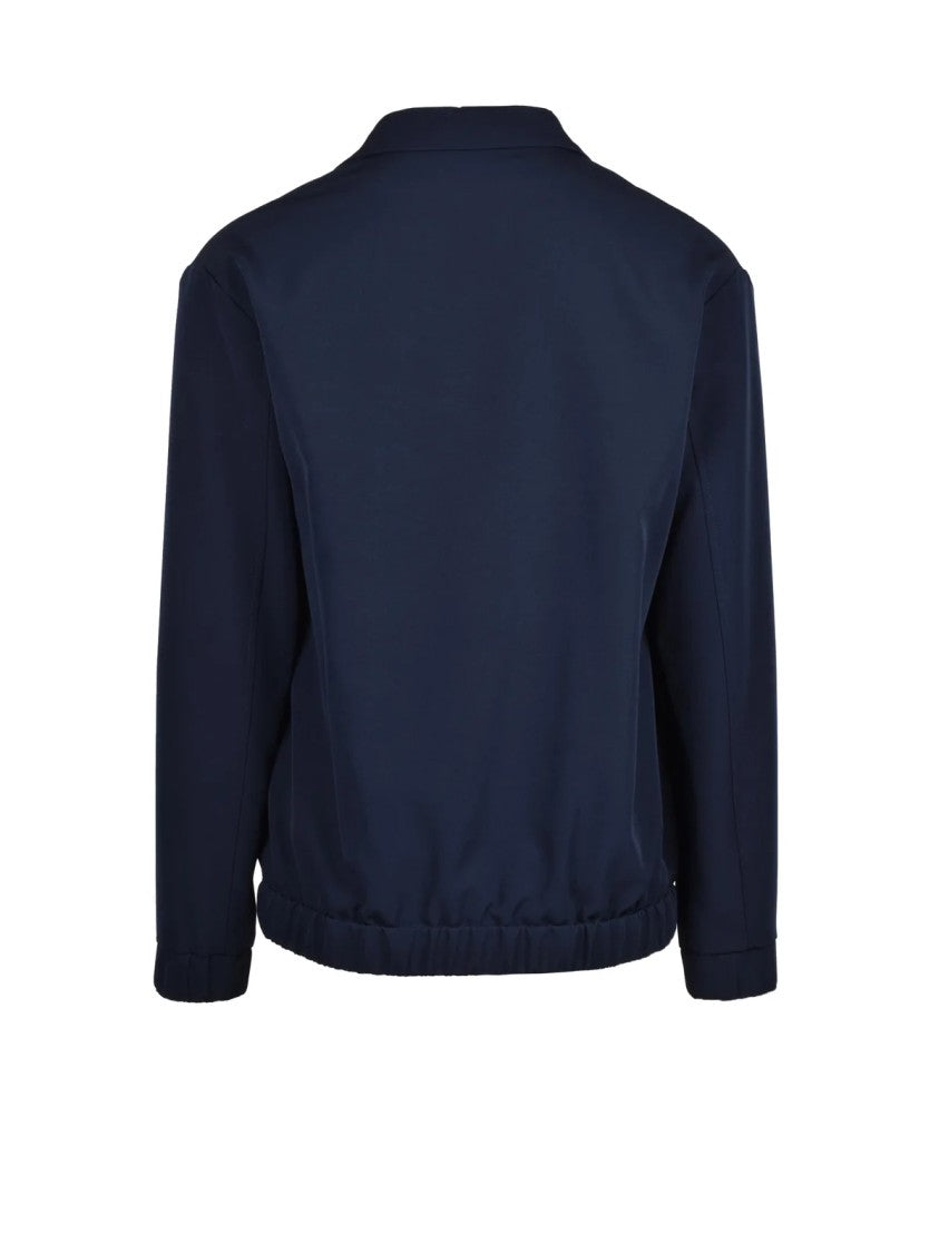Hevo Blue Calamarena Snap Closure Viscose-Blend Coat
