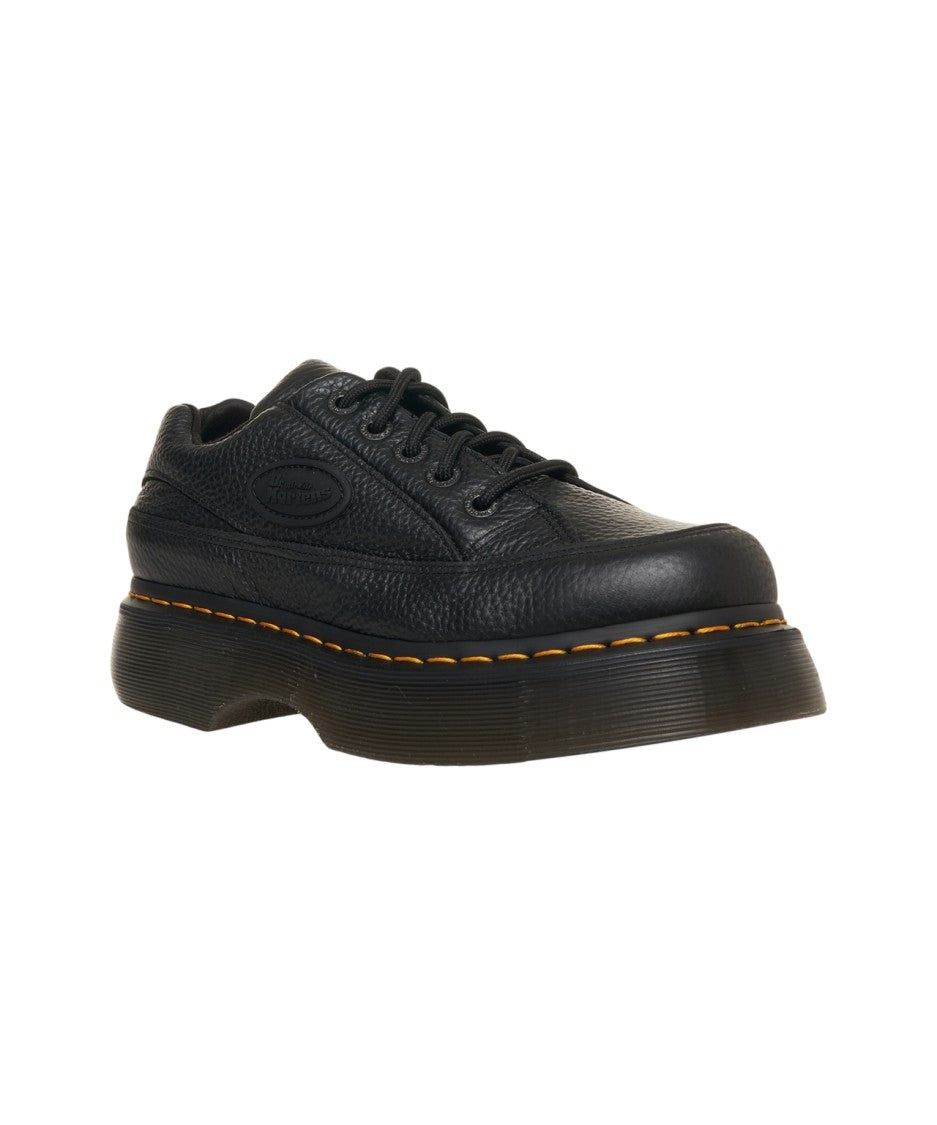 Dr. Martens Pebbled Leather Black Platform Lace-Up Shoes