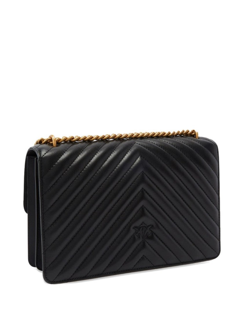 Pinko Quilted Black Leather Bag