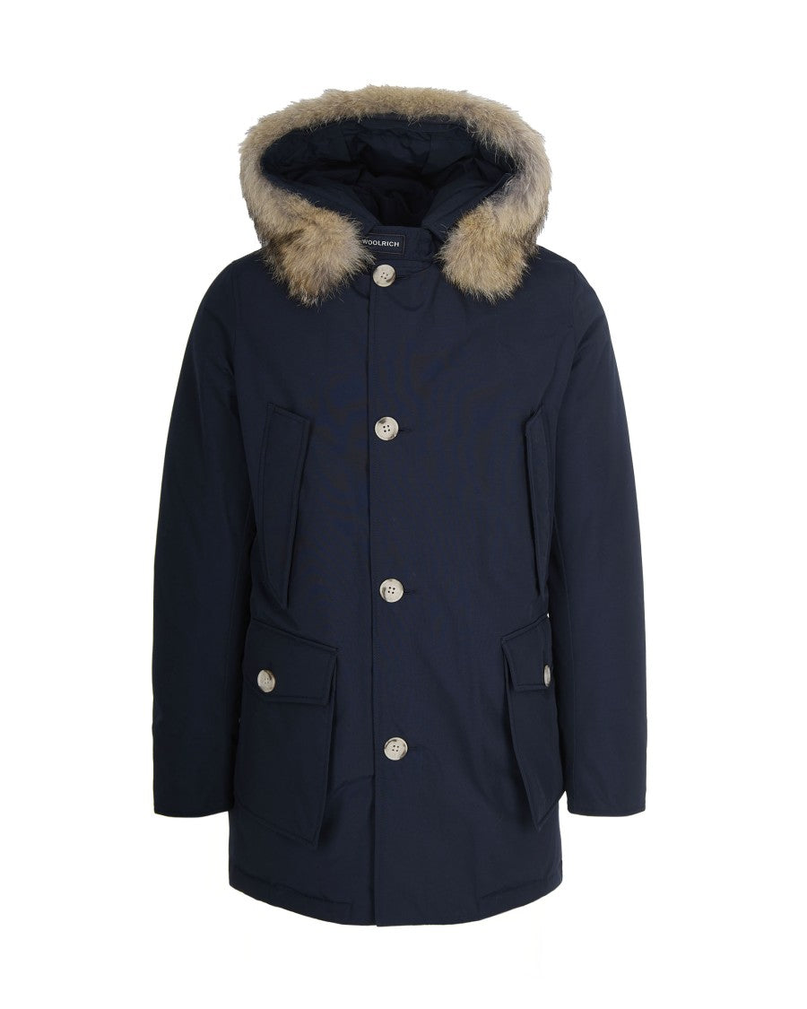 Woolrich Arctic Parka With Removable Fur In Blue