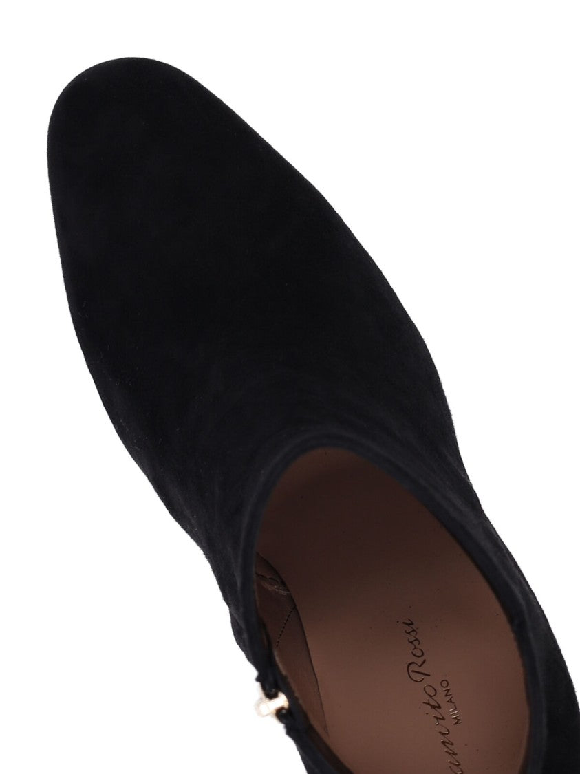 Gianvito Rossi Black Suede Lisa Ankle Boots