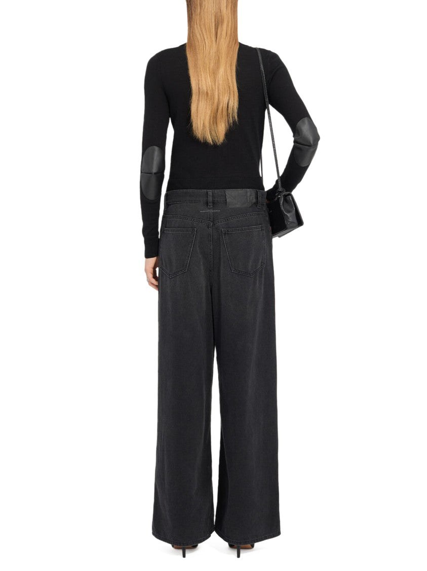 Mm6 By Maison Margiela High-Waisted Wide-Leg Trousers With Drawstring Closure
