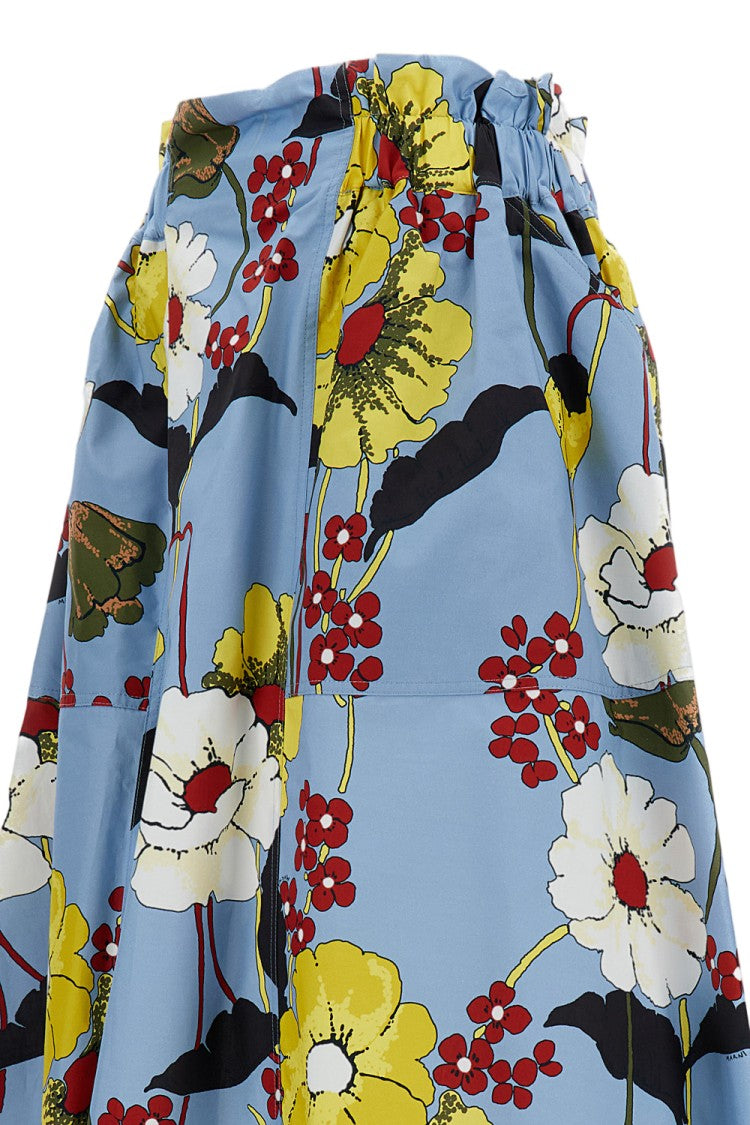 Marni Floral Printed Poplin Skirt