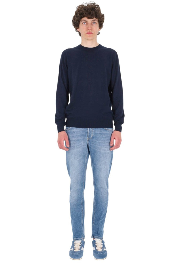 Barba Blue Pure Cotton Crewneck Sweater