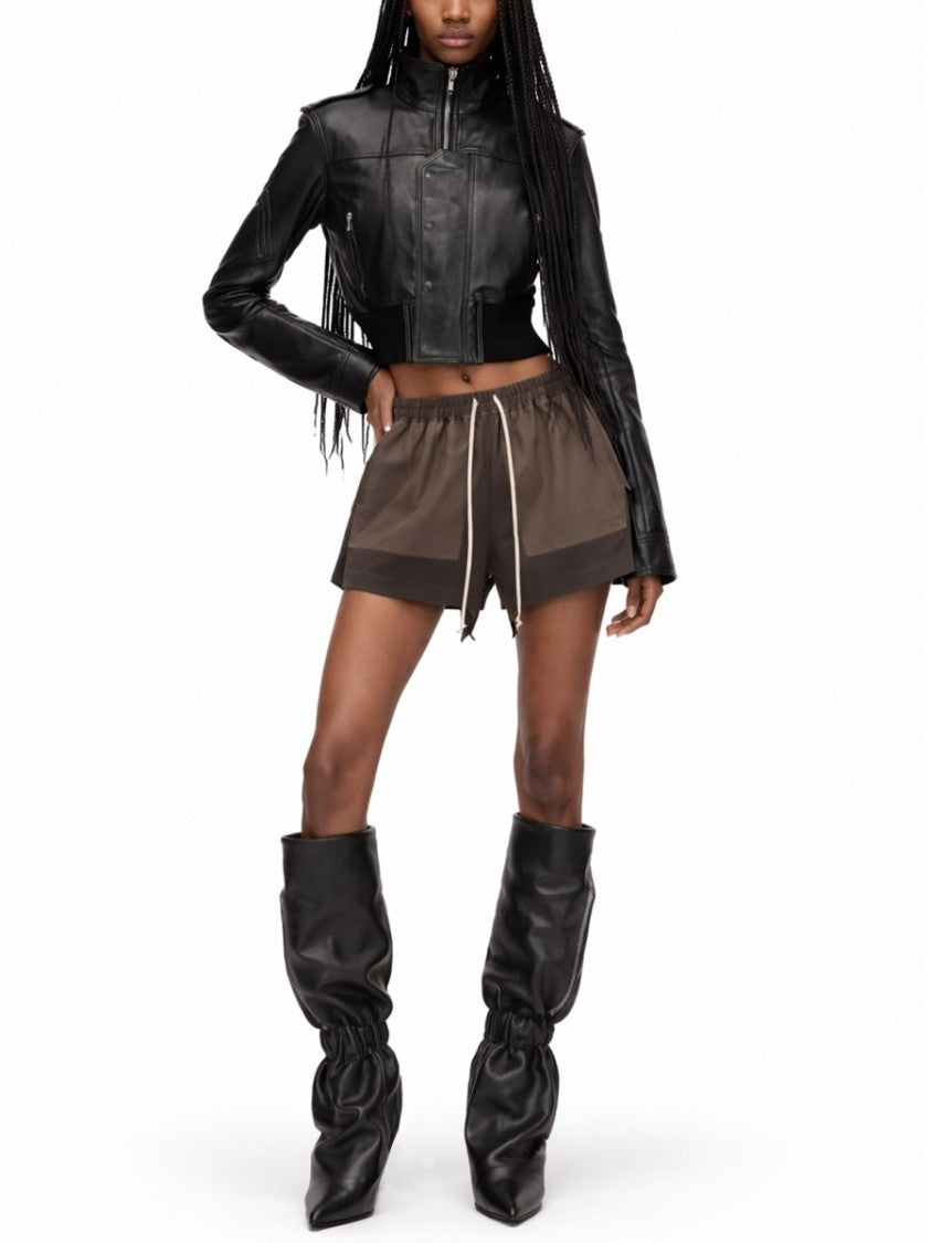 Rick Owens Brown Boxers Silk Semi-Sheer Shorts