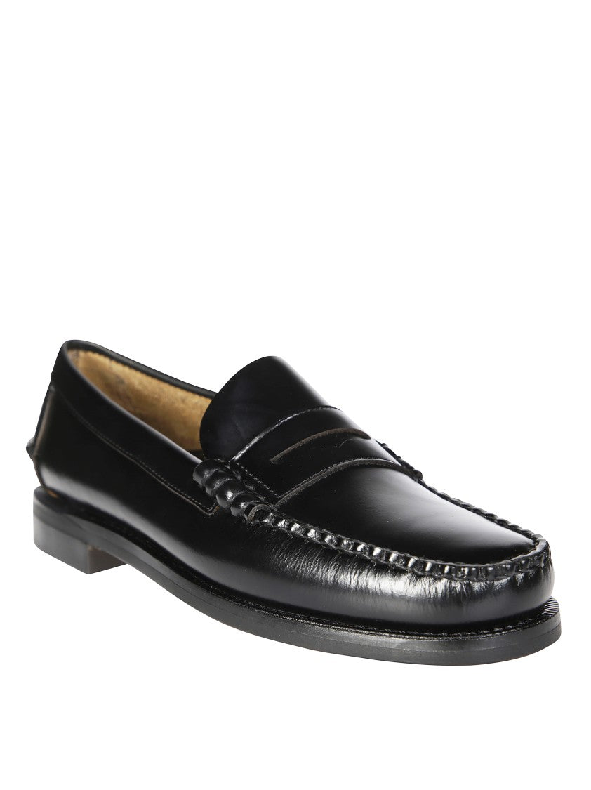 Sebago Black Classic Dan Polished Leather Loafers