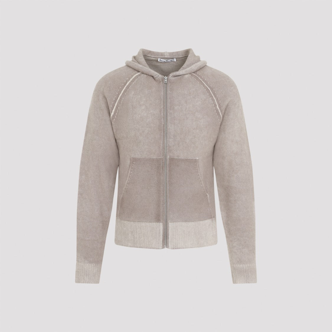 Acne Studios Beige Wool Full Zip Cardigan