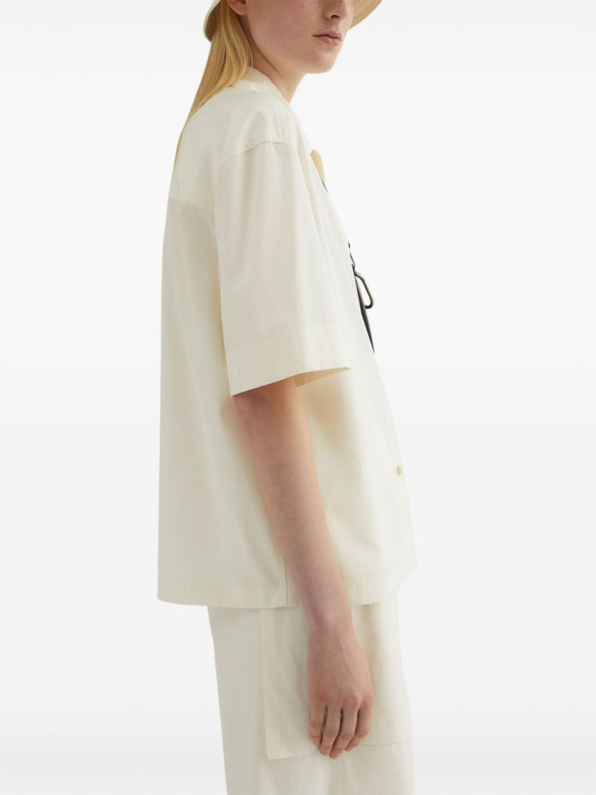 Jil Sander Relaxed Fit White Cotton Shirt With Classic Collar
