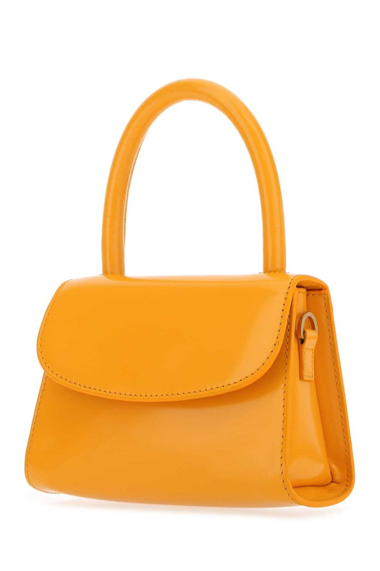 By Far Orange Leather Mini Handbag