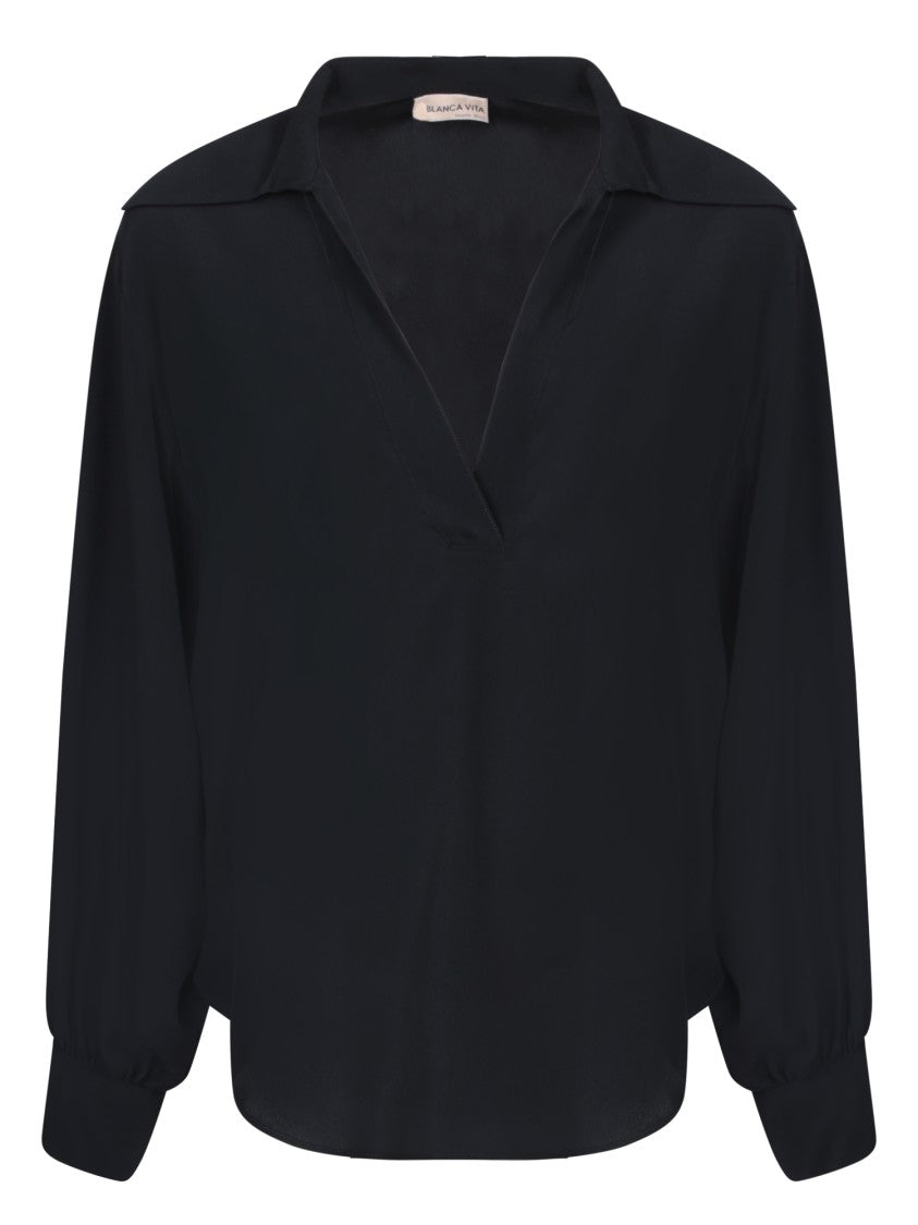 Blanca Vita Black Long-Sleeved Tops