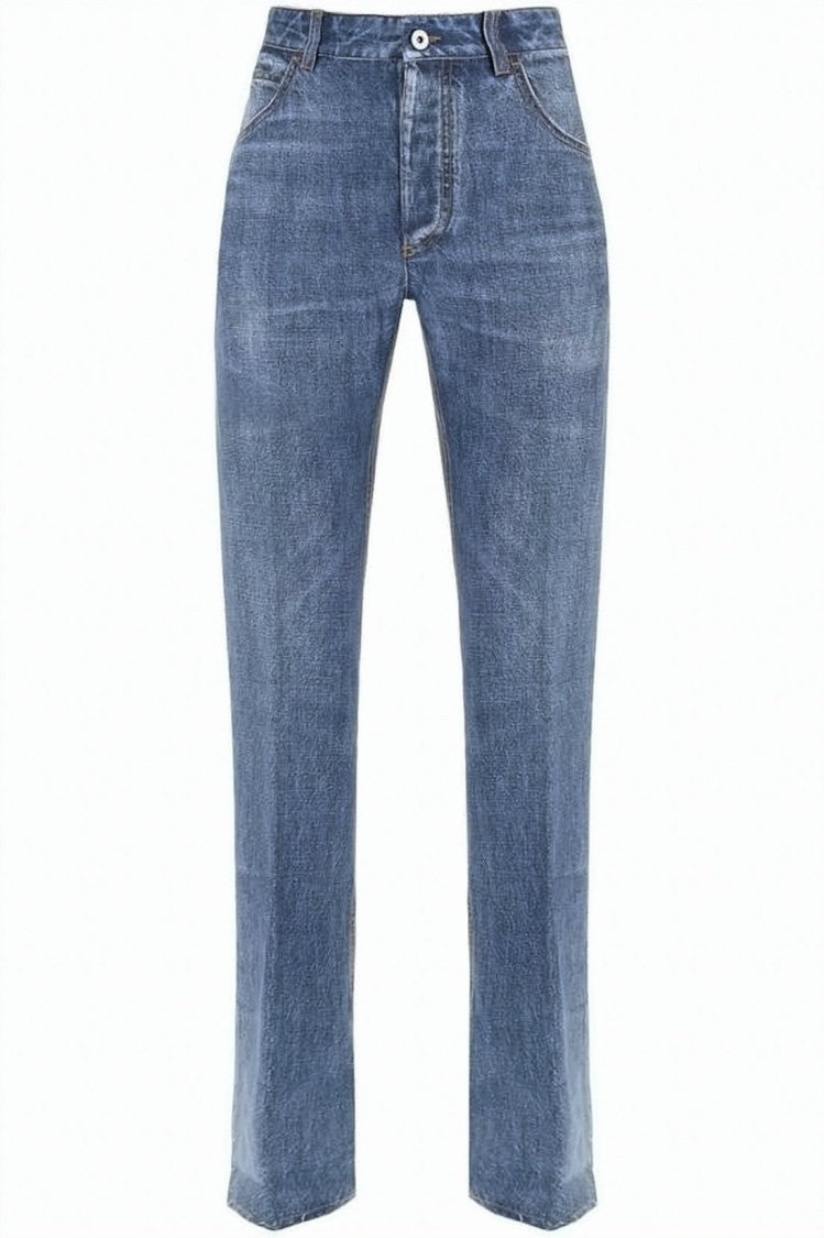Bottega Veneta Straight-Leg Denim Pants With Subtle Fading