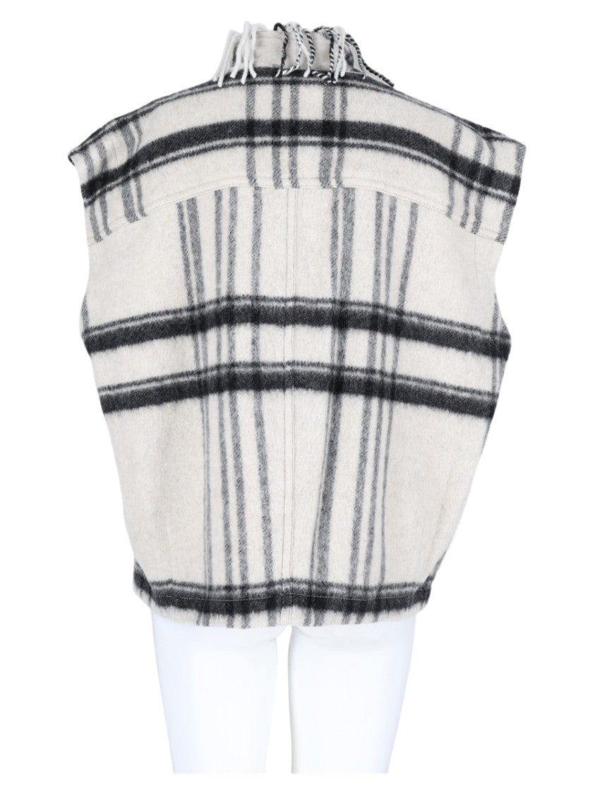 Isabel Marant Étoile Multicolour Sleeveless Plaid Fringed Vest