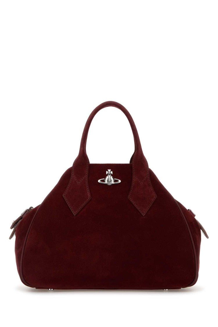 Vivienne Westwood Burgundy Suede Medium Yasmine Handbag