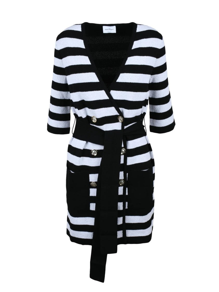 Salvatore Ferragamo Horizontal Striped Cotton Cardigan