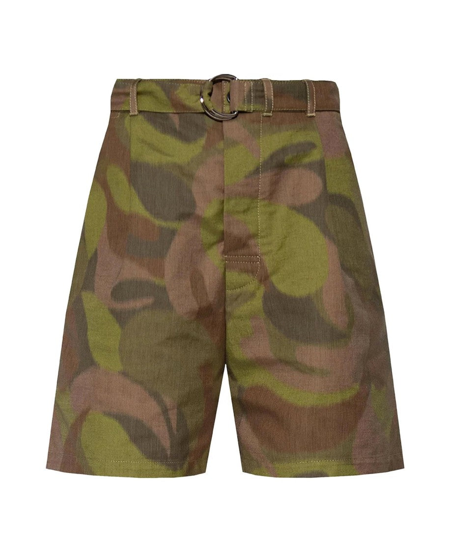 Marni Green Cotton Bermuda