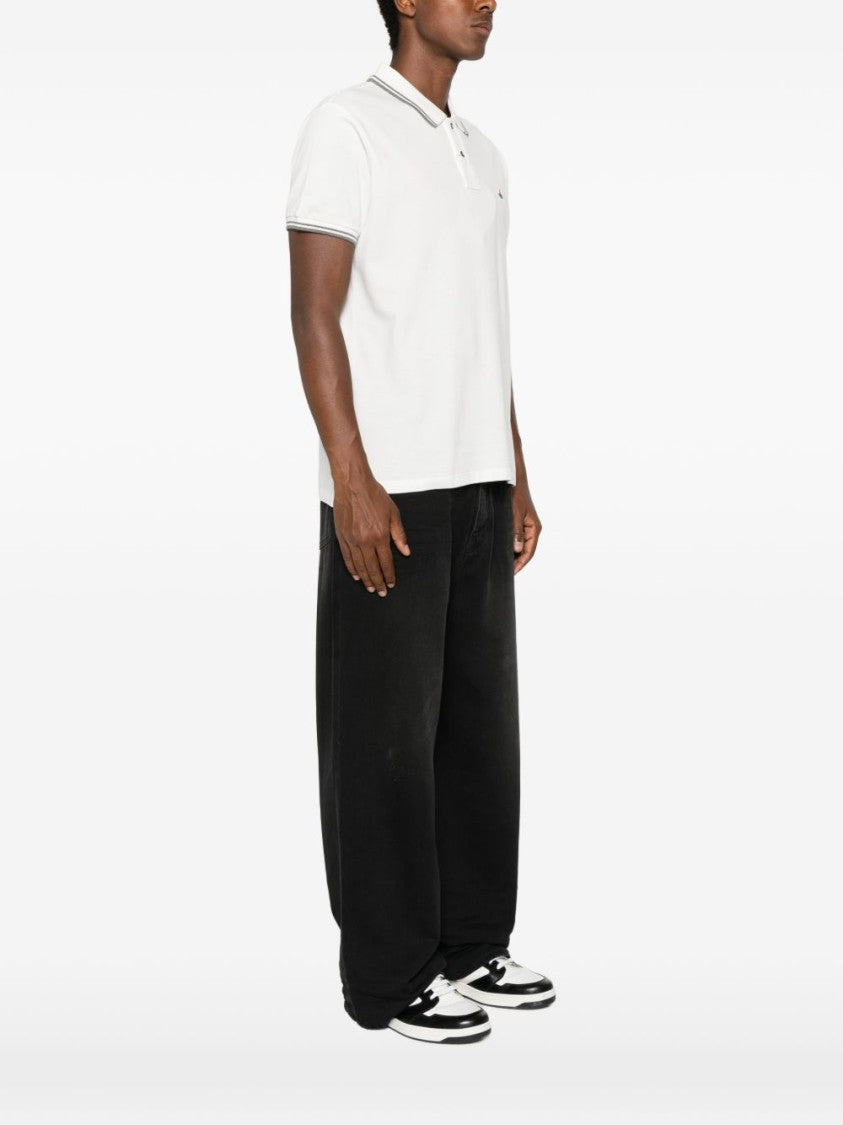 Vivienne Westwood Short-Sleeve Grey Accent Cotton Polo Shirt