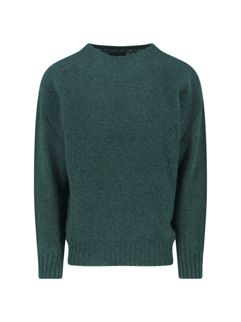 Howlin Classic Knit Sweater With Ribbed Details In Rich Green