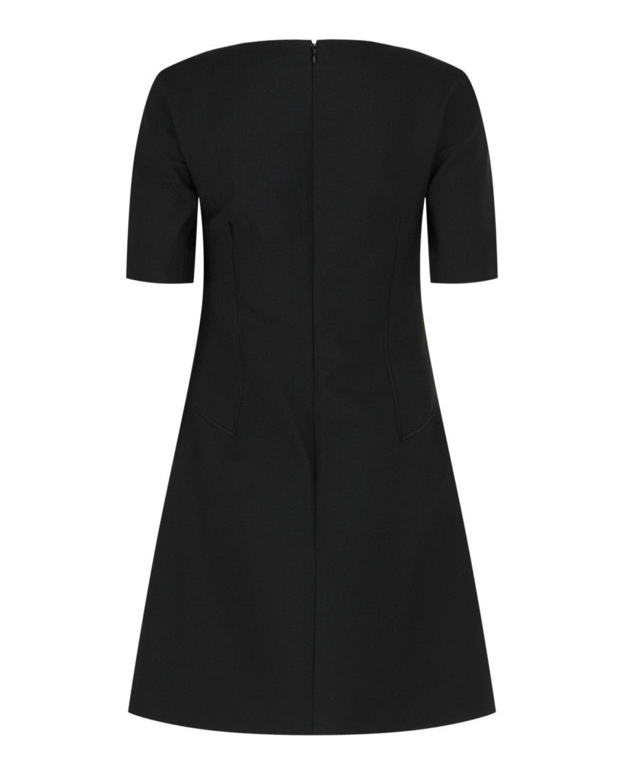 Givenchy Contrast Trim Mini Dress With Boatneck And Flare Hem