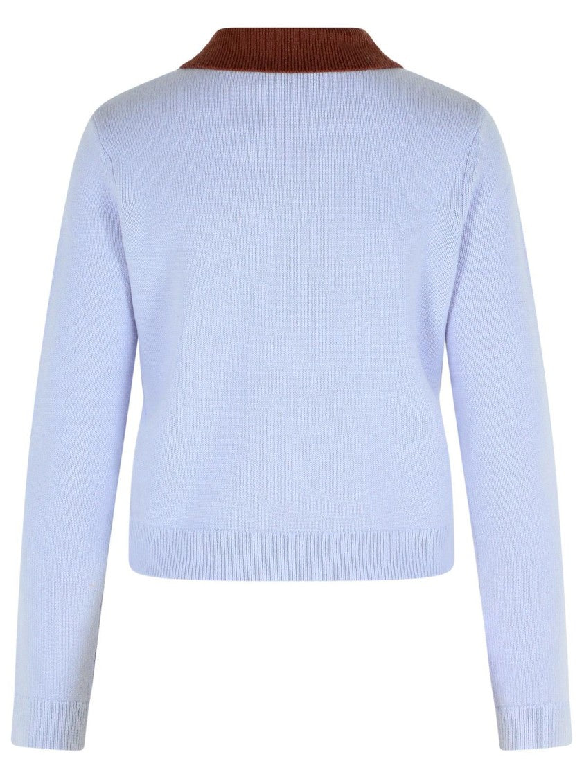 Self-Portrait Blue Wool Blend Sweater