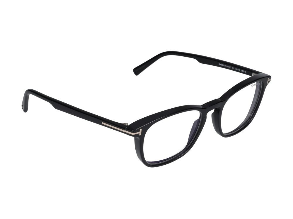 Tom Ford Black Classic Square Frame Eyeglasses