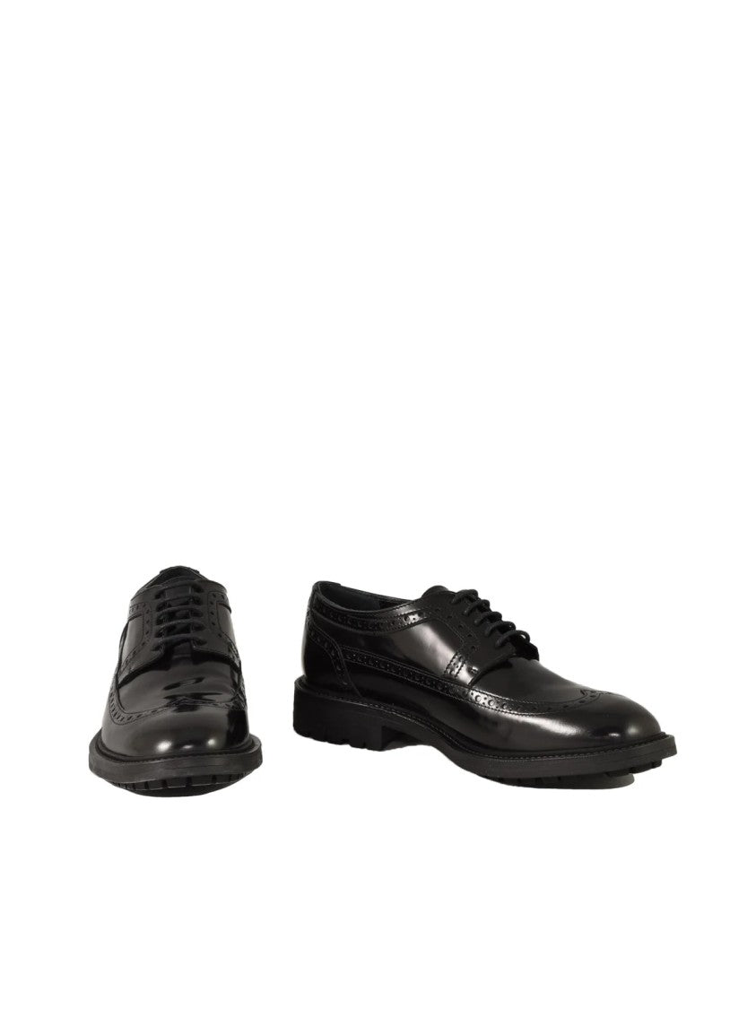 Max Mara Black English Lace-Up Shoes