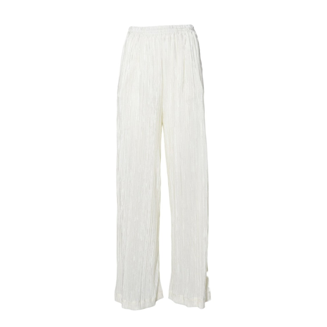 Solotre Pleated White Palazzo Pants