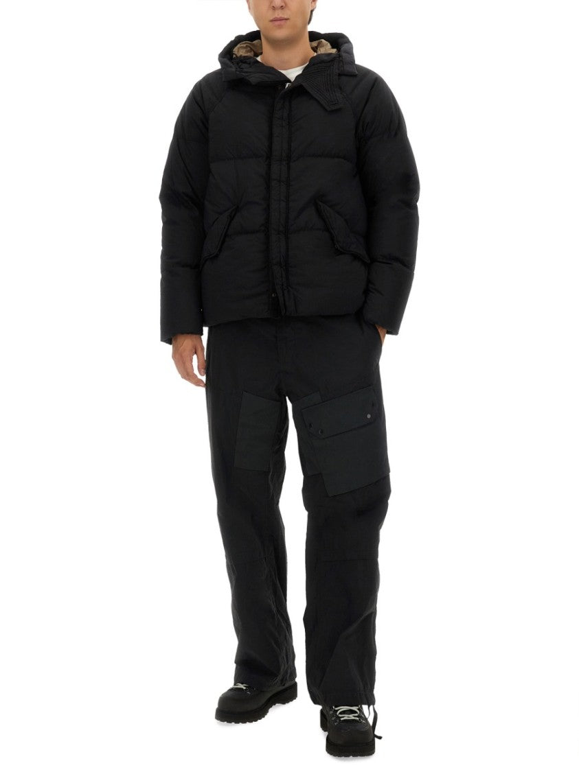 Ten C Puffer Down Jacket With High Collar And Hood