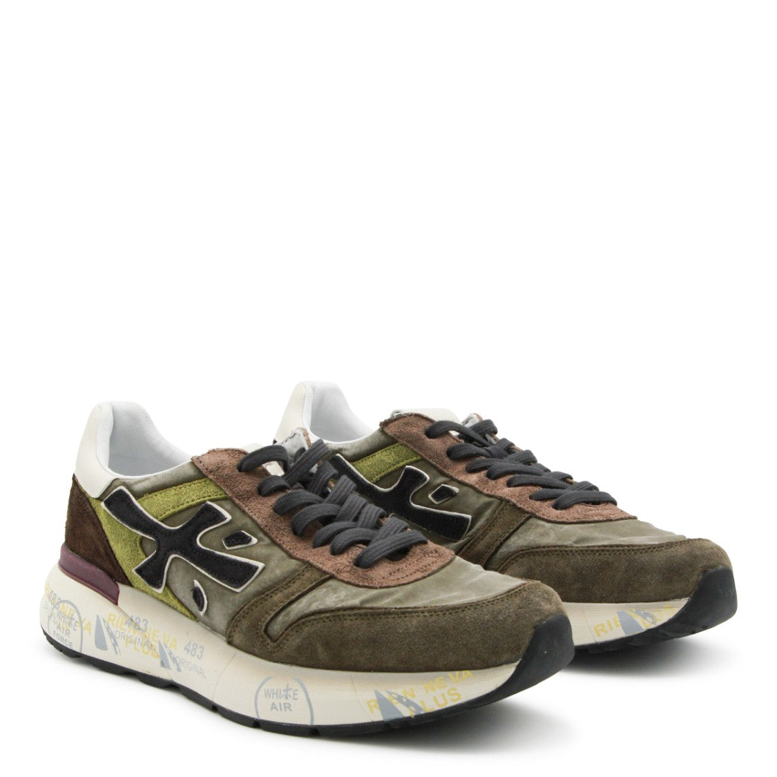 Premiata Green Mick Leather Worn Effect Sole Sneakers