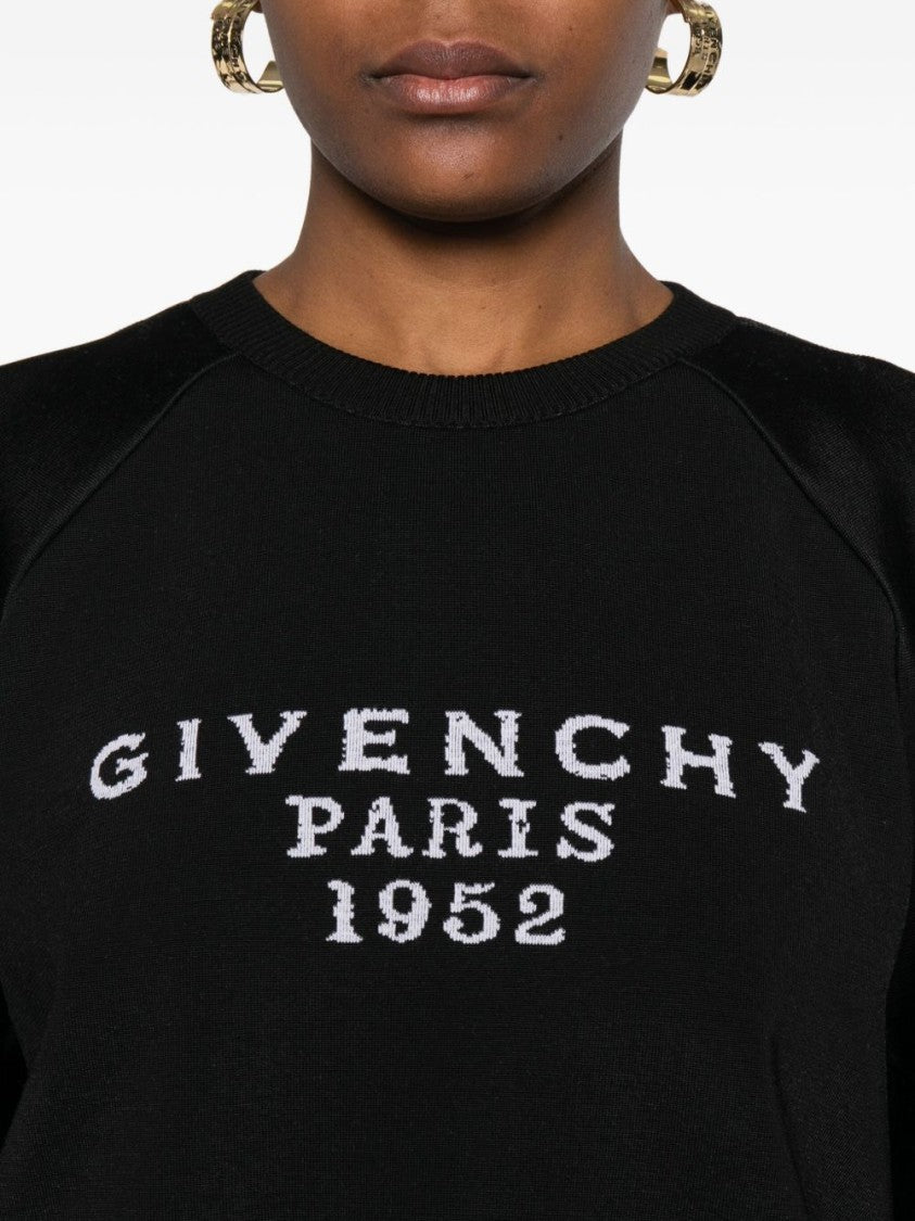 Givenchy Cropped Black Sweater With Logo
