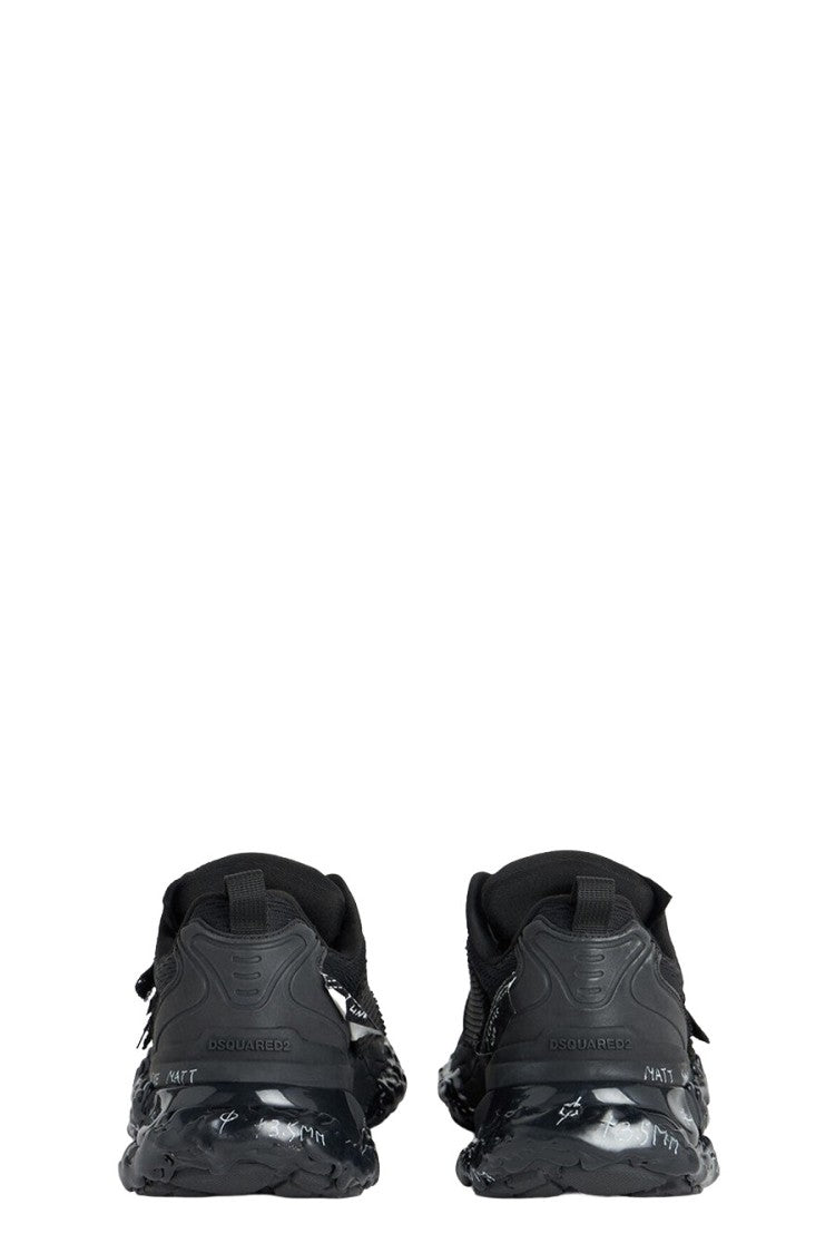 Dsquared2 Black Polyester-Spandex Blend Graphic Chunky Sneaker