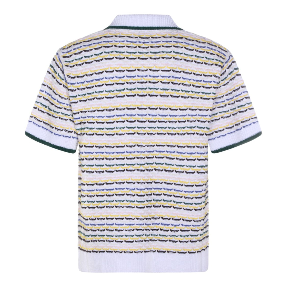 Casablanca Textured Short-Sleeve Button-Up Shirt With Pearl-Like Buttons