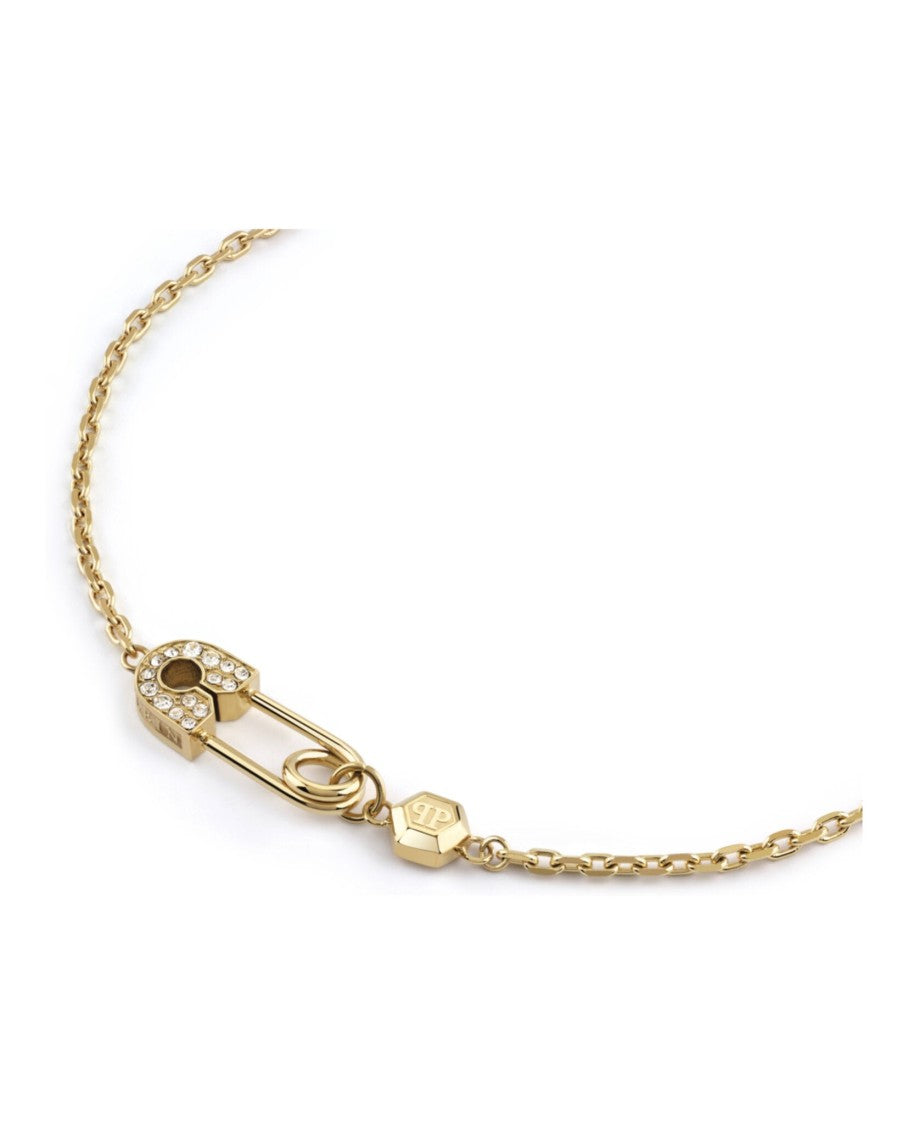 Philipp Plein Plein Safety Pin Cable Chain Necklace
