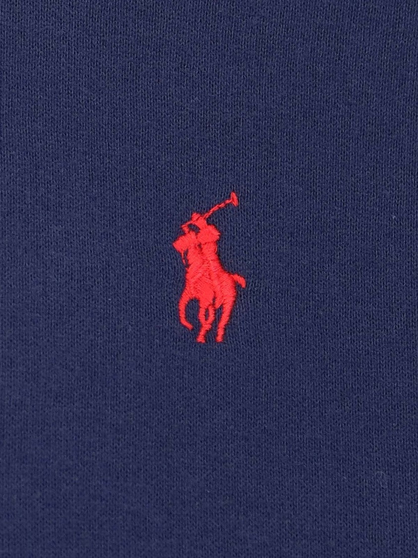 Polo Ralph Lauren Navy Zip-Up Hoodie With Drawstring Hood And Logo Embroidery