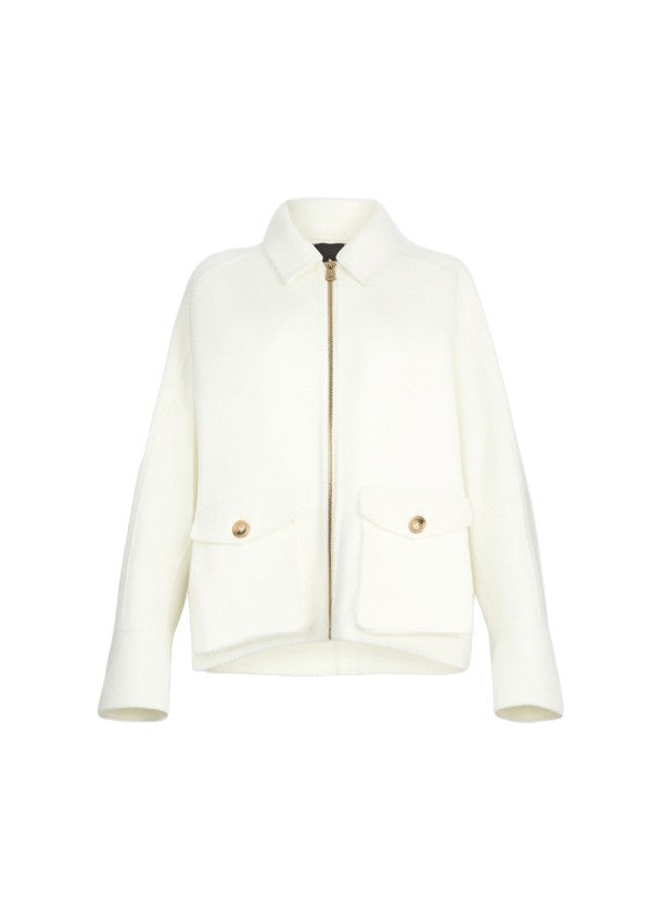 Liu Jo Fringed Detail Short Jacket With Buttoned Cuffs