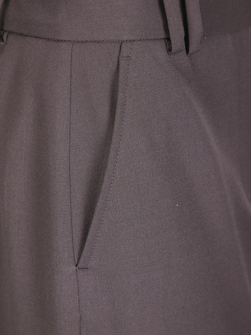 Alberto Biani Brown Midi Skirt With Front Slit