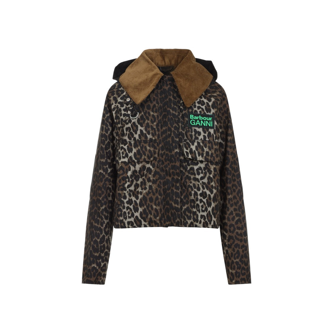 Barbour X Ganni Anorak Wax Leopard Cotton Jacket