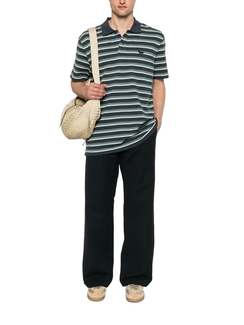 Maison Kitsuné Horizontal Striped Polo Shirt With Classic Collar