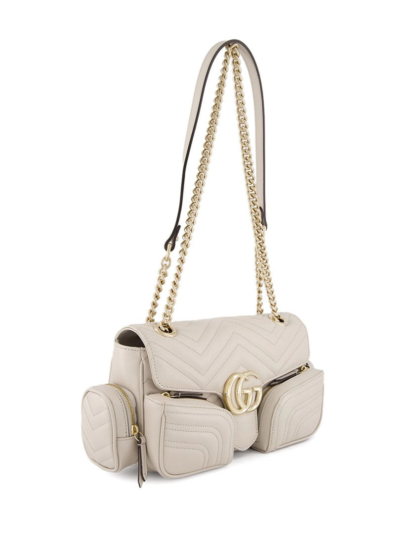 Gucci Black Marmont 2 Multi-Pocket Leather Bag