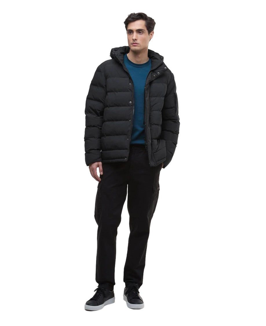 Barbour Contemporary Leather Puffer Jacket With High Collar