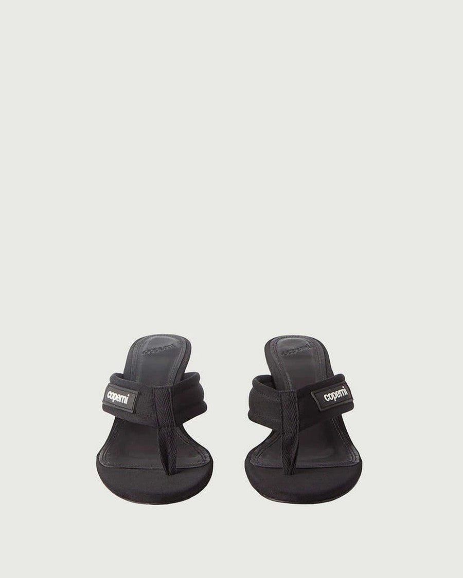 Coperni Black Fabric Sandals With Cushioned Thongs
