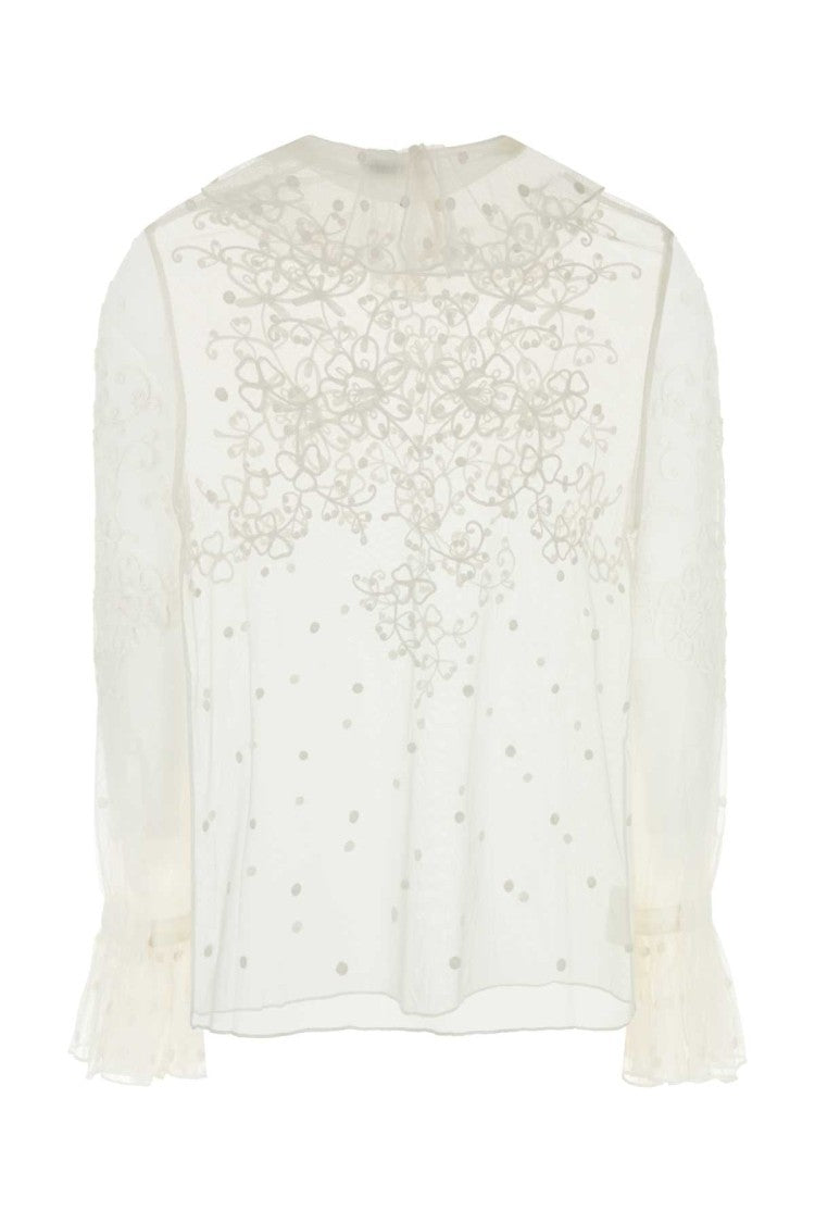 Bode White Mesh Middlemist Blouse