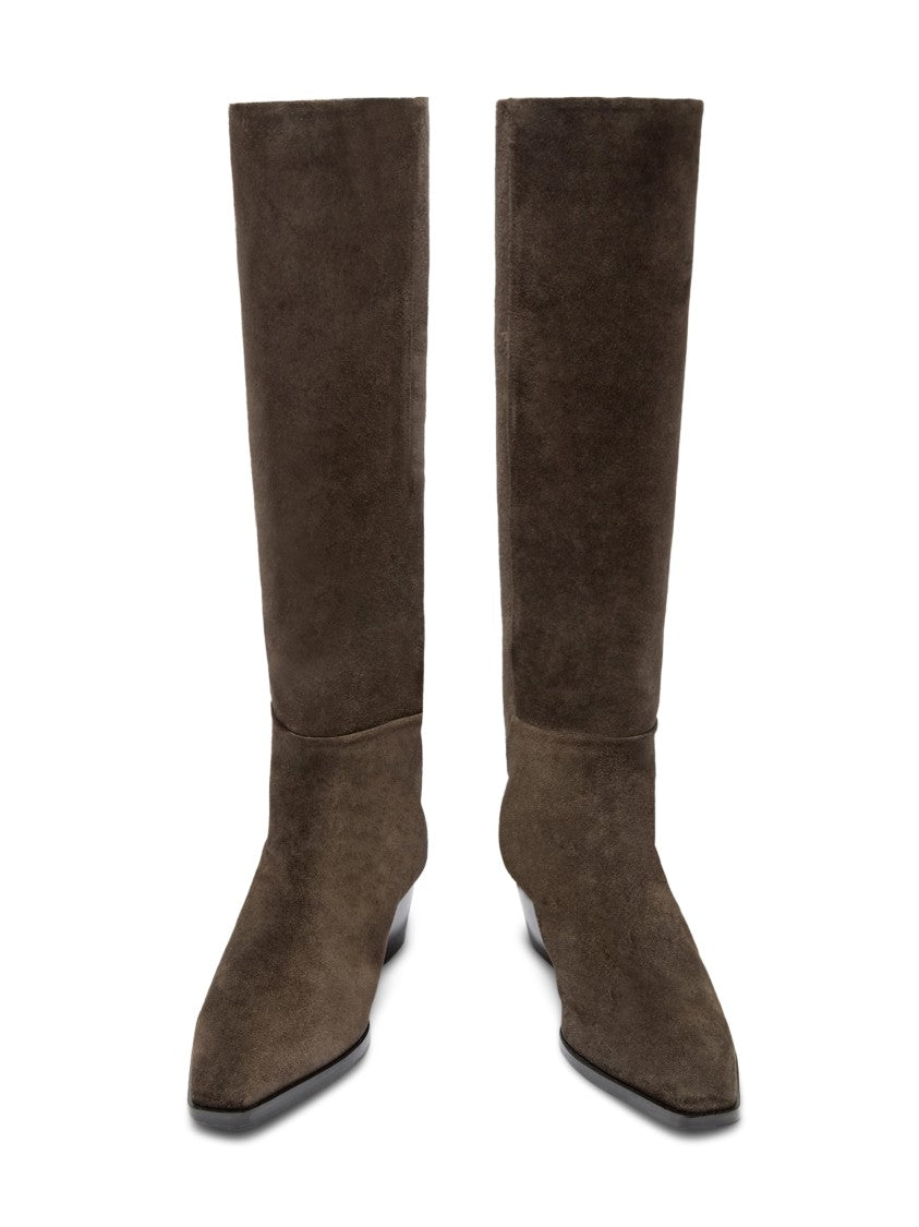 Aeydē Mid-Calf Cow Suede Leather Boots