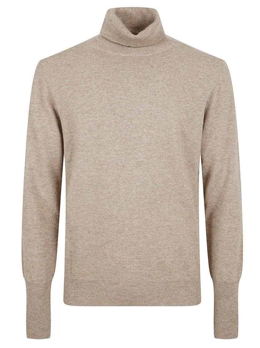 Ballantyne Soft Beige Wool Sweater With Fine Knit Texture