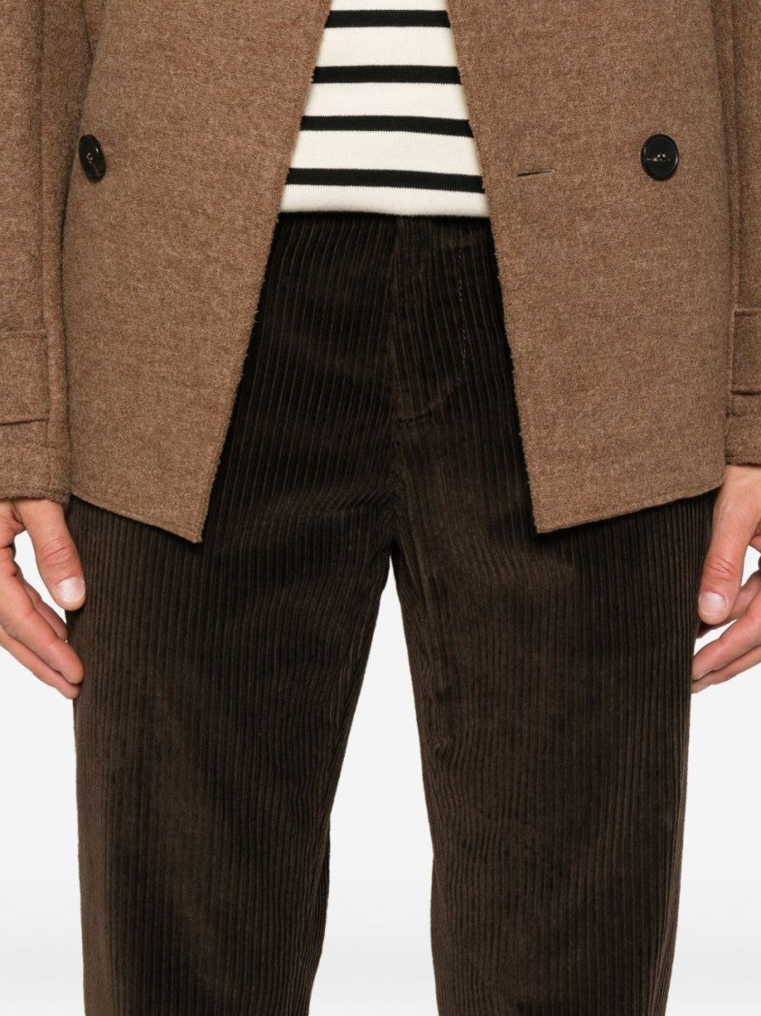 Dondup Corduroy Textured Brown Pants